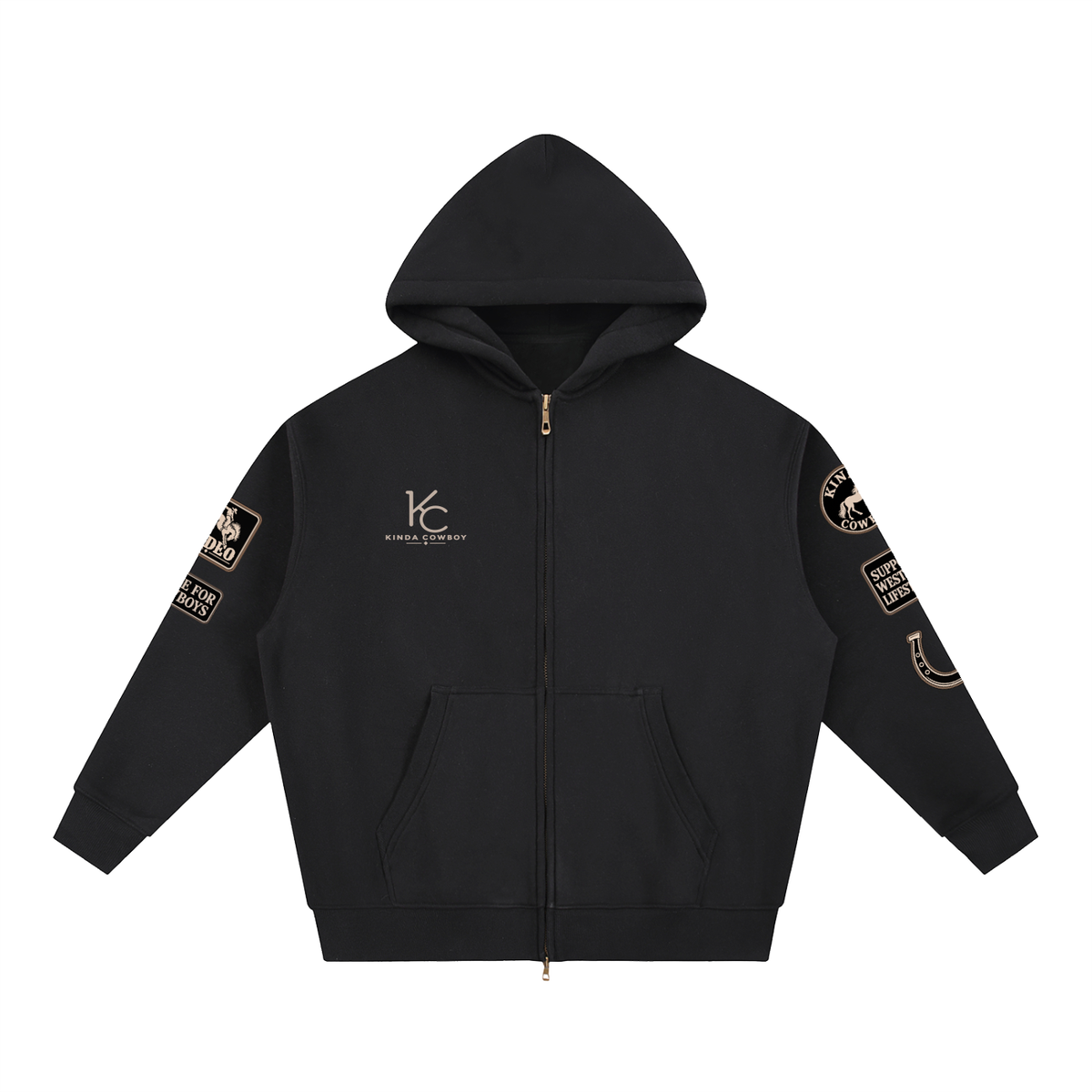 Rodeo Patch Sleeve Zip Hoodie