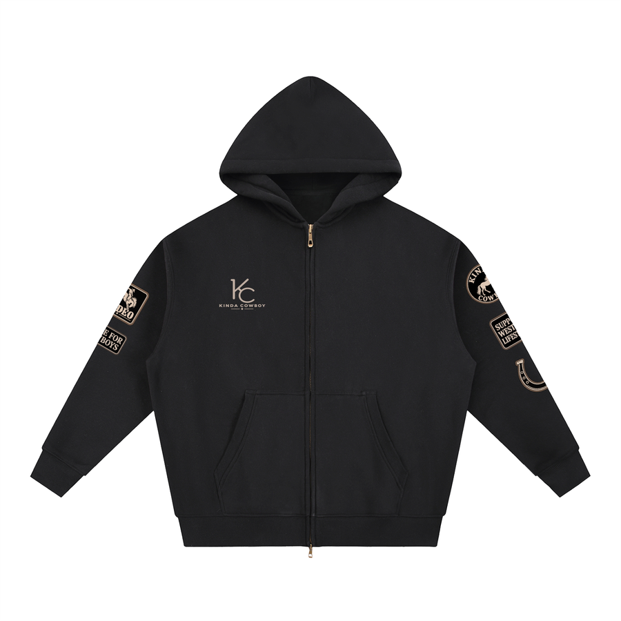 Rodeo Patch Sleeve Zip Hoodie
